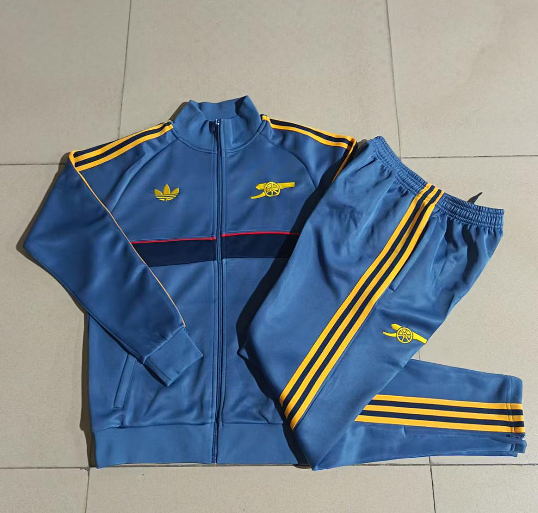 Arsenal 2026/27 Full-Zip Kids Winter Training Set - Blue/Yellow - clean full set view