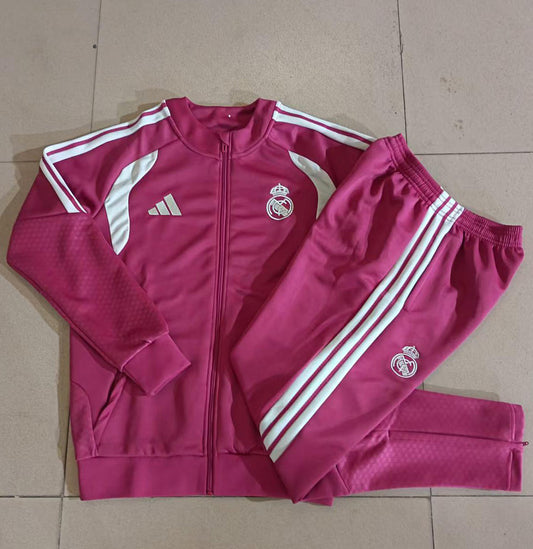 Real Madrid 2026/27 Full-Zip Kids Winter Training Set - Pink - clean full set view