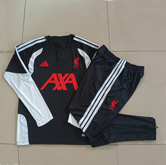 Liverpool 2026/27 Half-Zip Kids Winter Training Set - Black/White - clean full set view
