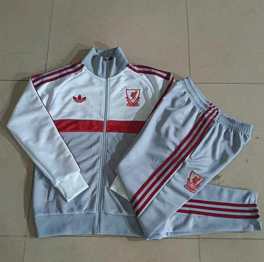Liverpool 2026/27 Full-Zip Kids Winter Training Set - Grey/White/Maroon - clean full set view