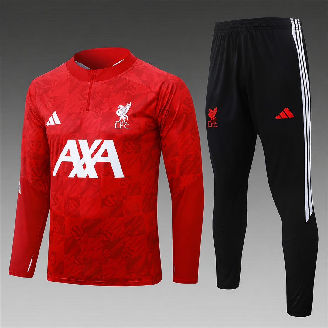 Liverpool 2026/27 Half-Zip Kids Winter Training Set - Red Graphic - clean full set view