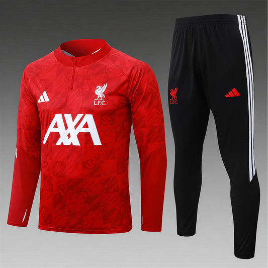 Liverpool 2026/27 Half-Zip Kids Winter Training Set - Red Graphic - clean full set view
