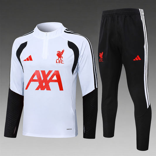 Liverpool 2026/27 Half-Zip Kids Winter Training Set - White/Black - clean full set view