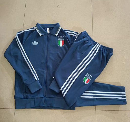 Italy 2026/27 Full-Zip Kids Winter Training Set - Navy - clean full set view