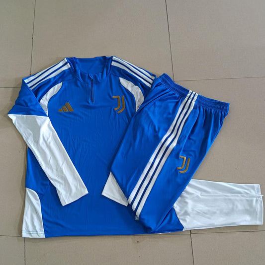 Juventus 2026/27 Half-Zip Kids Winter Training Set - Royal Blue/White - clean full set view