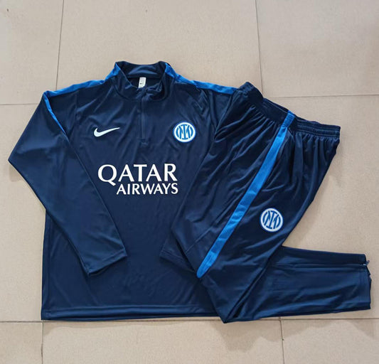 Inter Milan 2026/27 Half-Zip Kids Winter Training Set - Navy/Blue - clean full set view