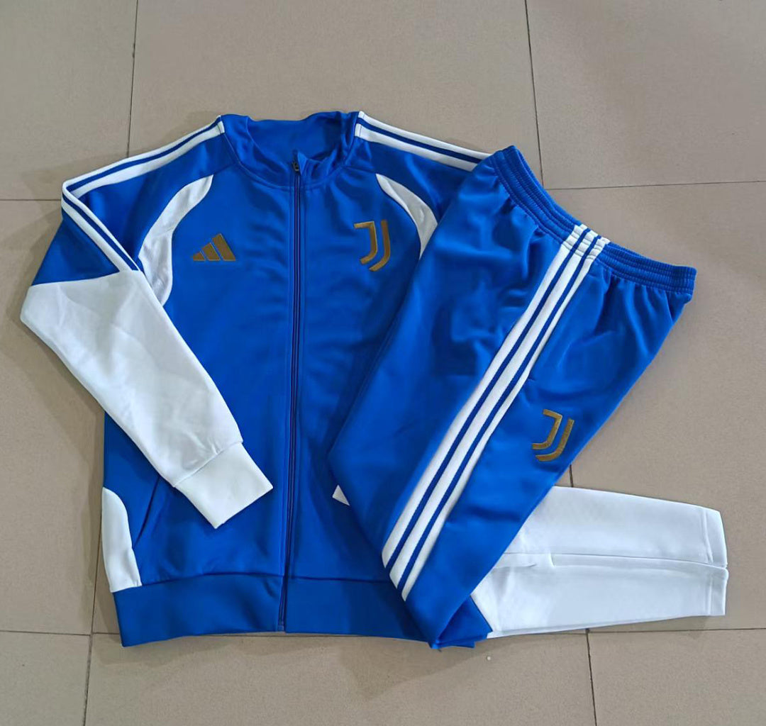 Juventus 2026/27 Full-Zip Kids Winter Training Set - Royal Blue/White - clean full set view