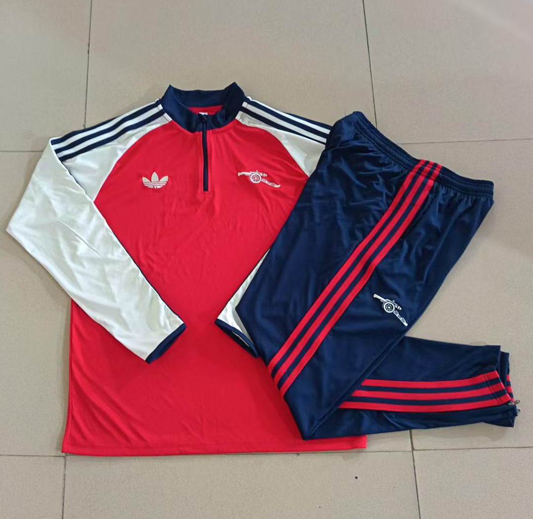 Arsenal 2026/27 Half-Zip Kids Winter Training Set - Red/Cream - clean full set view