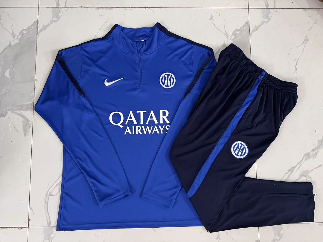 Inter Milan 2026/27 Half-Zip Kids Winter Training Set - Royal Blue/Navy - clean full set view