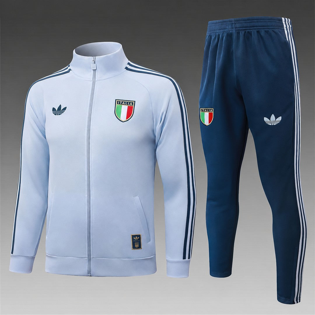 Italy 2026/27 Full-Zip Kids Winter Training Set - Light Blue/Navy - clean full set view