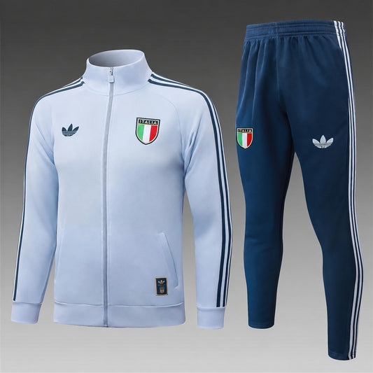 Italy 2026/27 Full-Zip Kids Winter Training Set - Light Blue/Navy - clean full set view