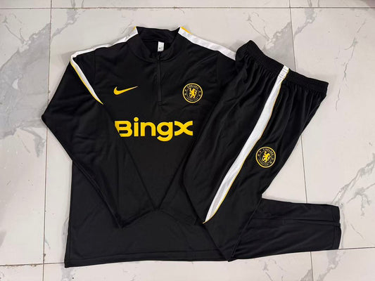 Chelsea 2026/27 Half-Zip Kids Winter Training Set - Black - clean full set view
