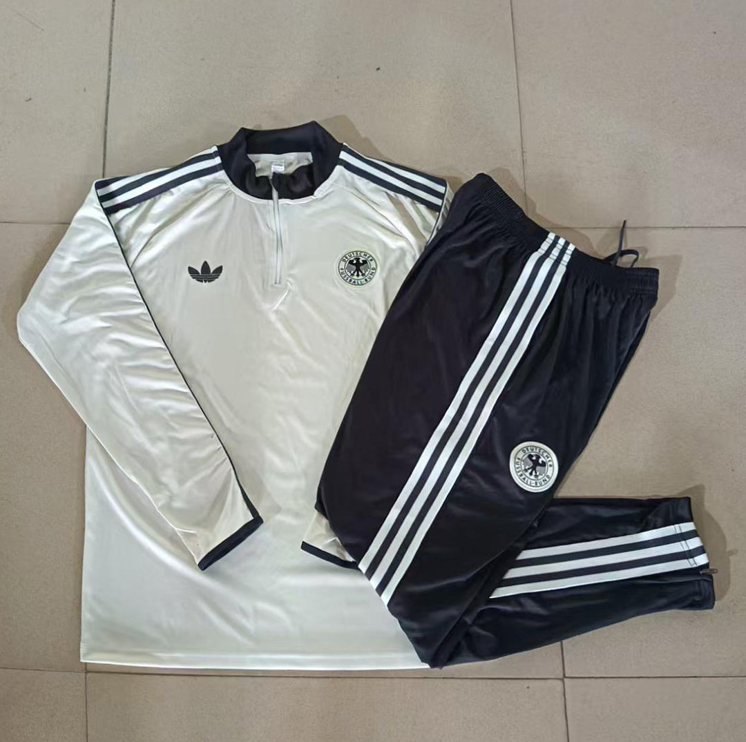 Germany 2026/27 Half-Zip Kids Winter Training Set - Cream/Navy - clean full set view