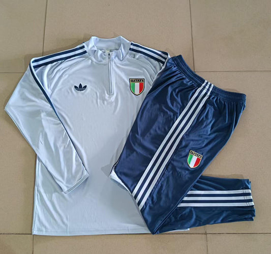 Italy 2026/27 Half-Zip Kids Winter Training Set - Light Blue/Navy - clean full set view