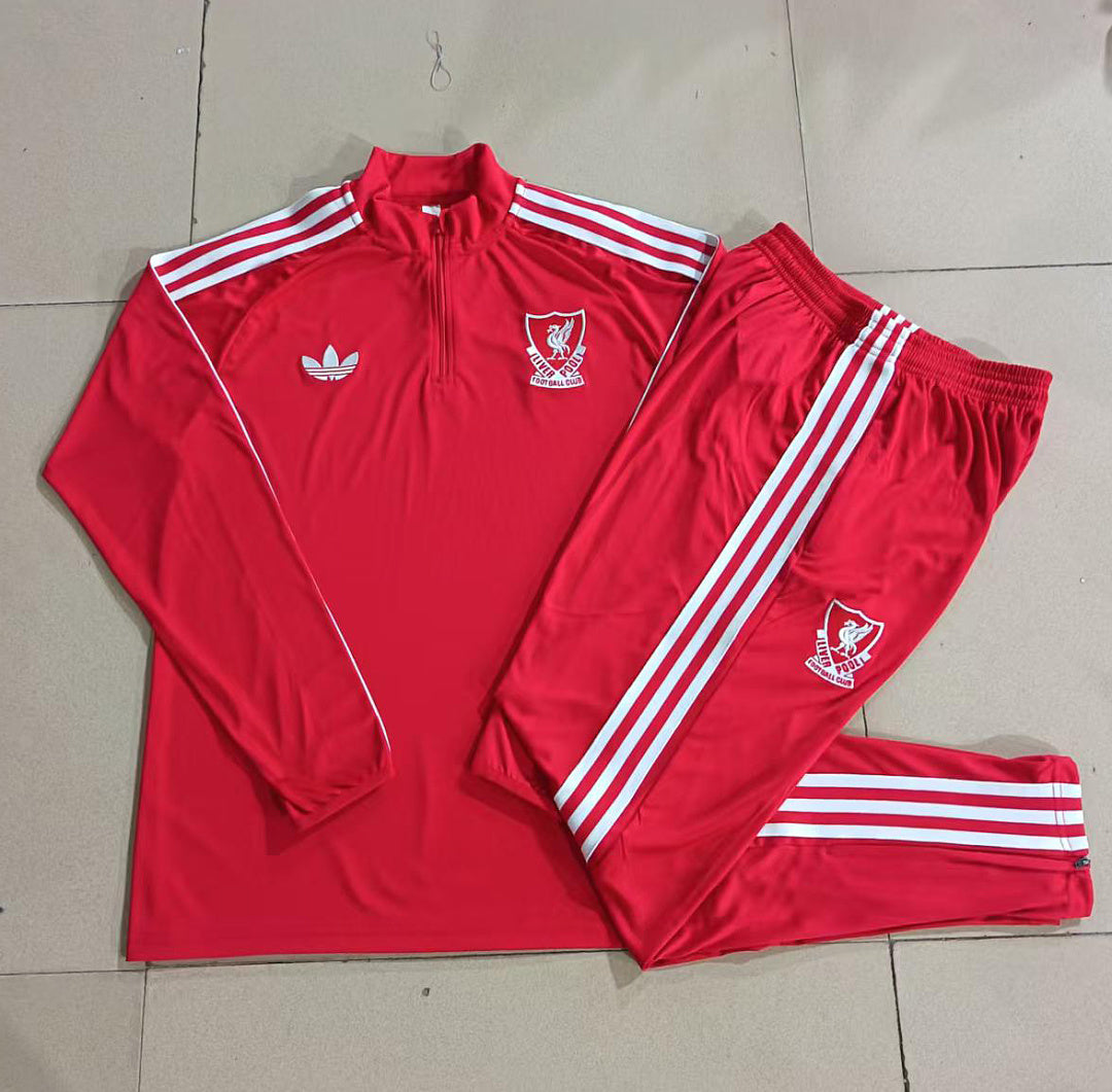 Liverpool 2026/27 Half-Zip Kids Winter Training Set - Red - clean full set view