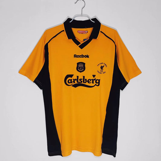 Liverpool 2000/01 Away Gold Retro Jersey - Front