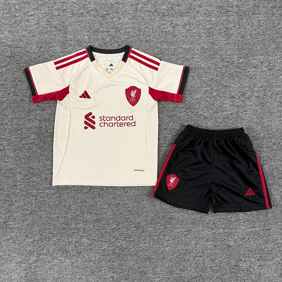 Liverpool 2025/26 Away Kids Football Kit - Front