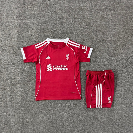 Liverpool 2025/26 Home Kids Football Kit - Front
