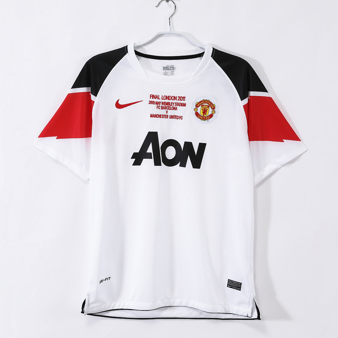 Manchester United 2010/11 Away White UEFA Champions League Retro Jersey - Front