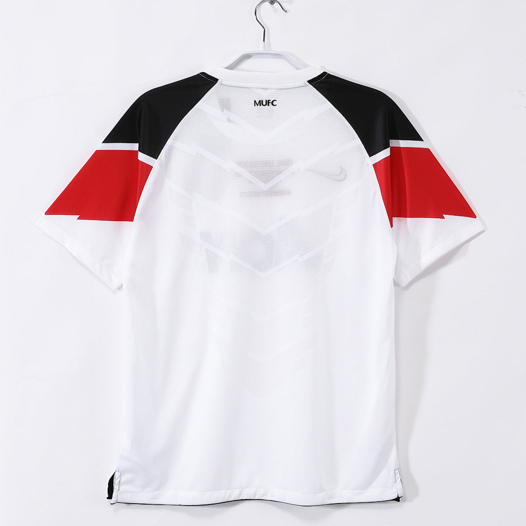 Manchester United 2010/11 Away White UEFA Champions League Retro Jersey - Back