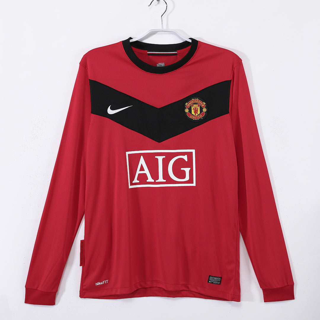 Manchester United 2010 Home Long Sleeve Retro Jersey - Front