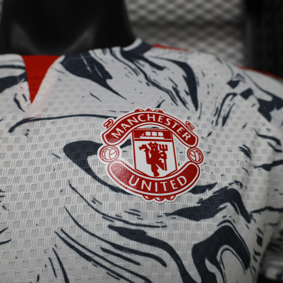 Manchester United 2026/27 Flower White Special Edition Player Version Jersey - Detail 1