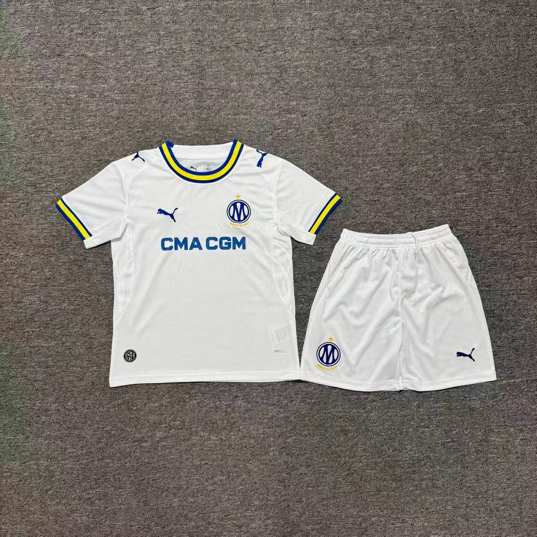 Marseille 2026/27 Home Kids Football Kit - Front