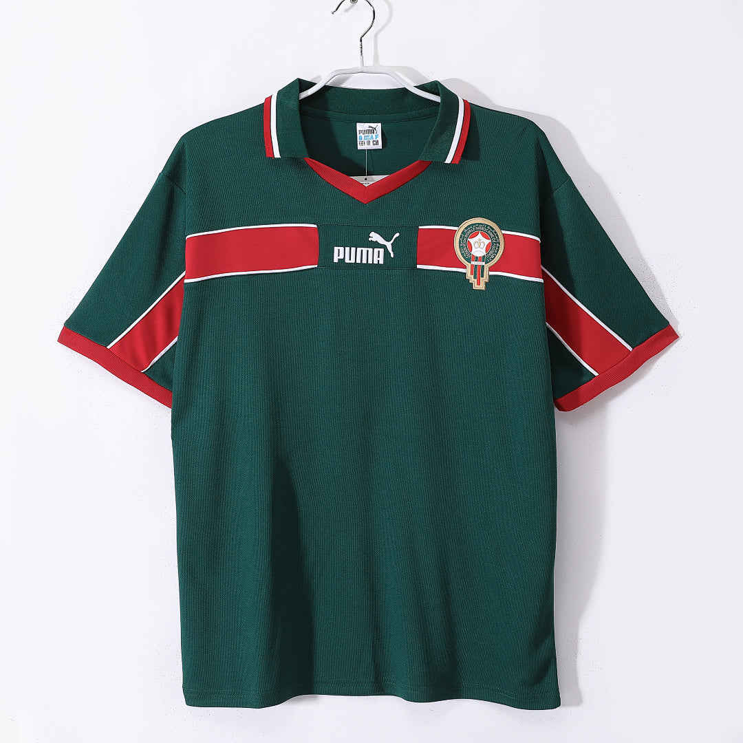 Morocco 1998 Away Green Retro Jersey - Front