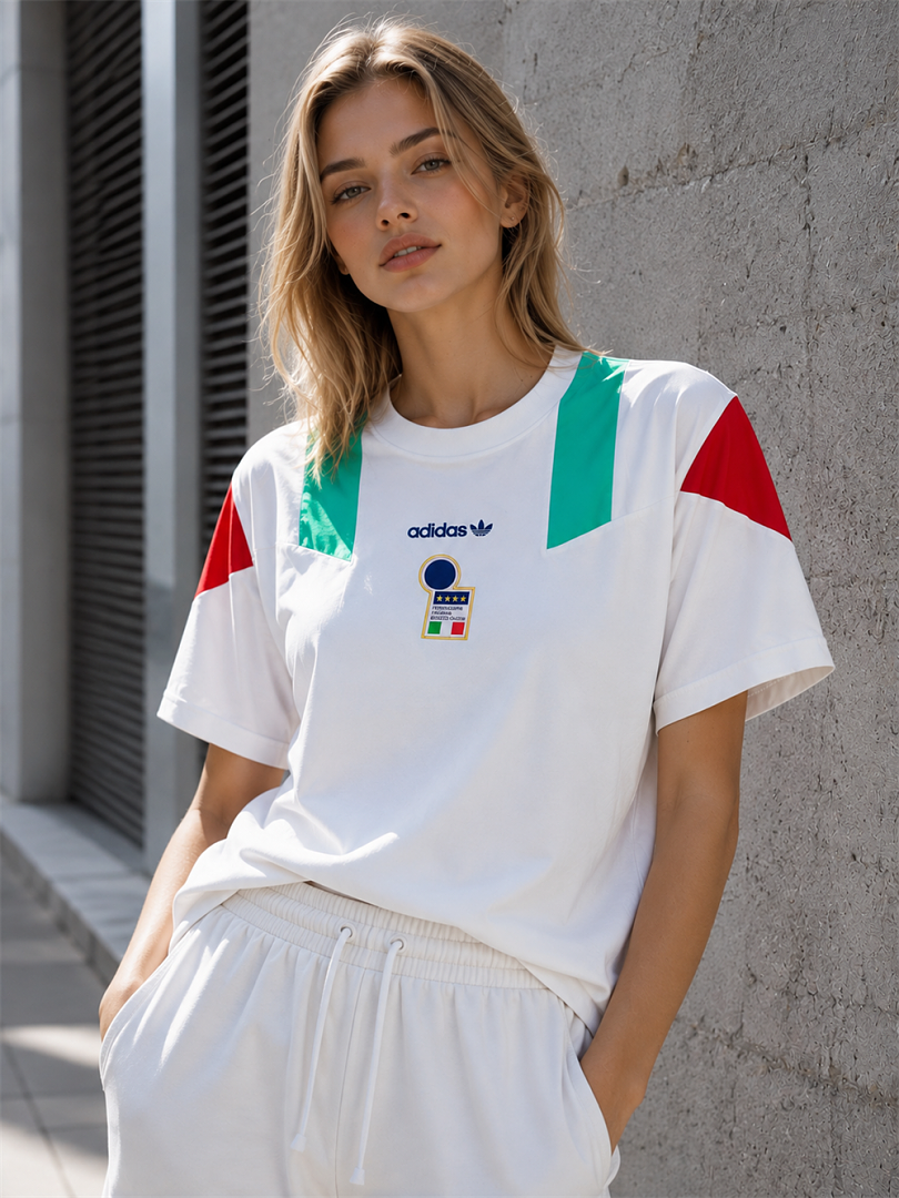 Mexico White Green Red Colour Block Oversized T-Shirt - front model view