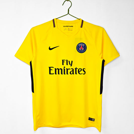 Paris Saint-Germain 2017/18 Away Yellow Retro Jersey - Front