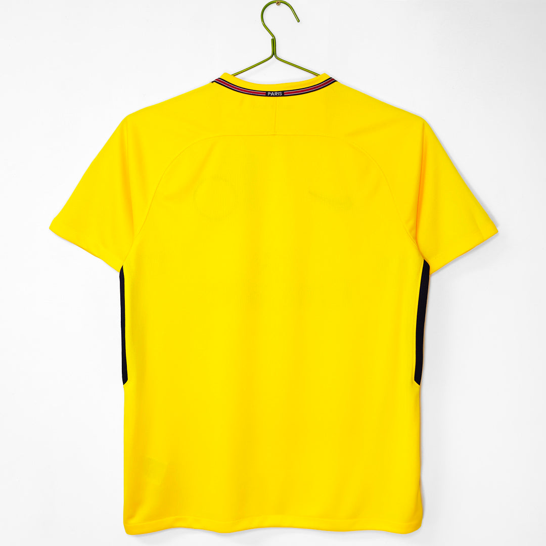 Paris Saint-Germain 2017/18 Away Yellow Retro Jersey - Back
