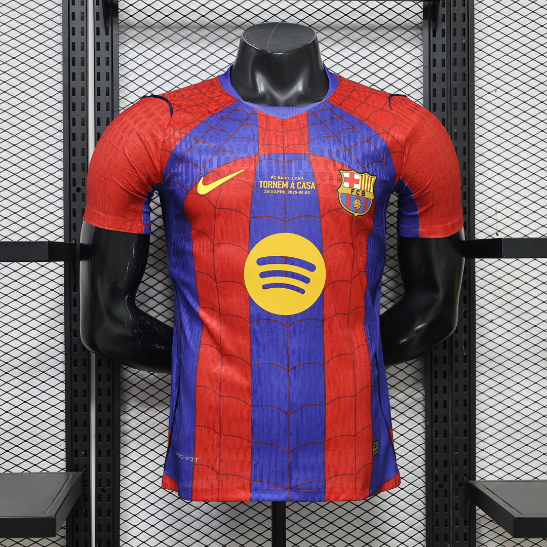 Barcelona 2026/27 Spider-Man Special Edition Player Version Jersey - Front