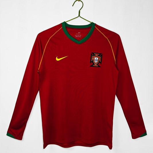 Portugal 2006 Home Long Sleeve Retro Jersey - Front