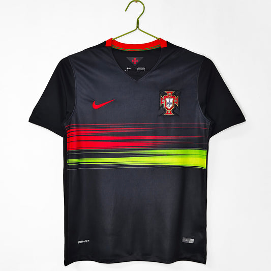 Portugal 2015 Away Black Retro Jersey - Front