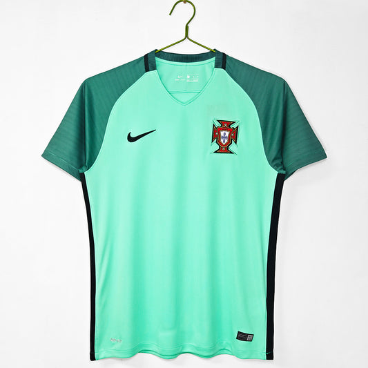 Portugal 2016 Away Mint Green Retro Jersey - Front