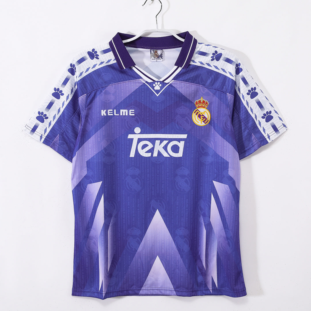 Real Madrid 1996/97 Away Purple Retro Jersey - Front