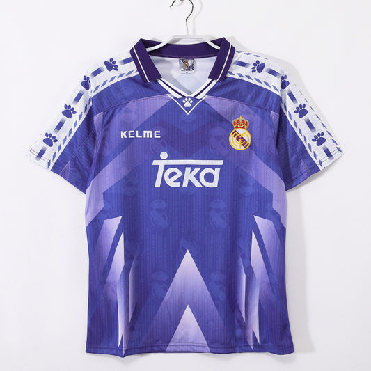 Real Madrid 1996/97 Away Purple Retro Jersey - Front