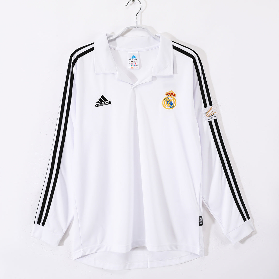 Real Madrid 2002/03 Home Long Sleeve Retro Jersey - Front