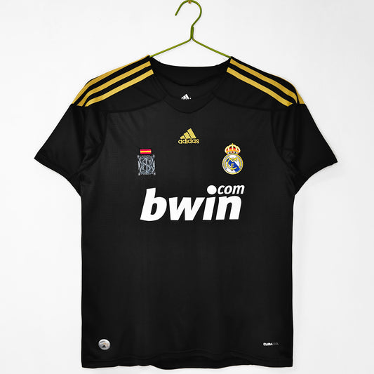 Real Madrid 2009/10 Away Black Retro Jersey - Front