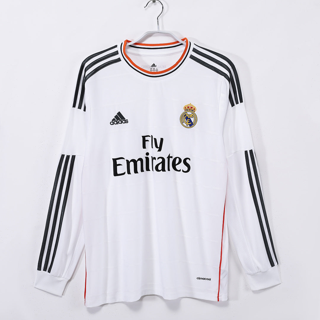 Real Madrid 2013/14 Home Long Sleeve Retro Jersey - Front