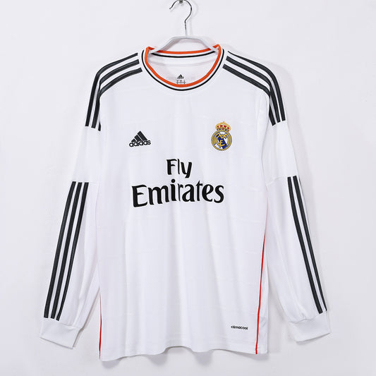 Real Madrid 2013/14 Home Long Sleeve Retro Jersey - Front