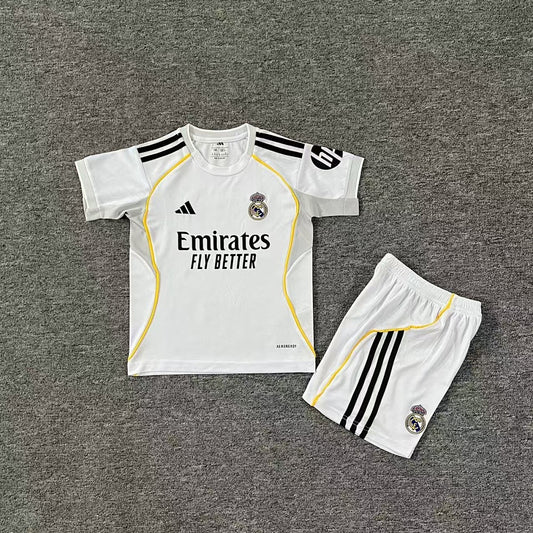Real Madrid 2025/26 Home Kids Football Kit - Front