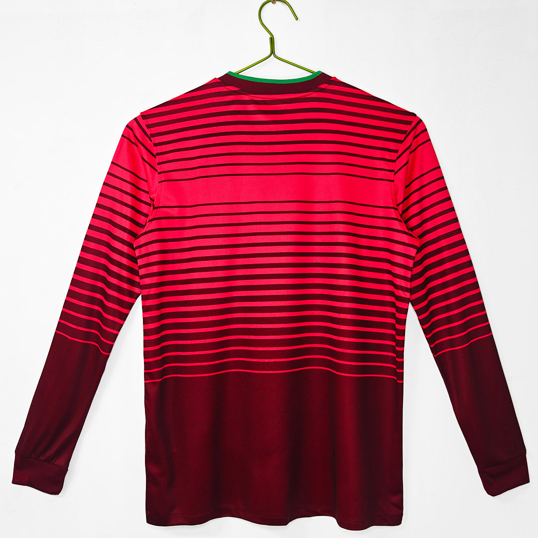 Portugal 2014 Home Long Sleeve Retro Jersey - Back