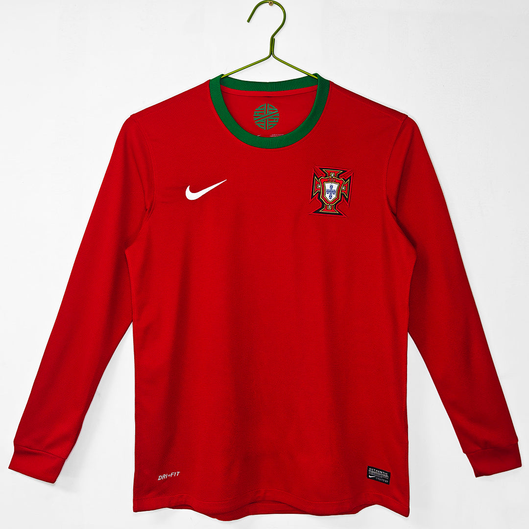 Portugal 2012 Home Long Sleeve Retro Jersey - Front