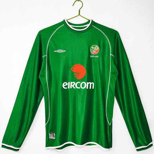 Ireland 2002 Home Long Sleeve Retro Jersey - Front