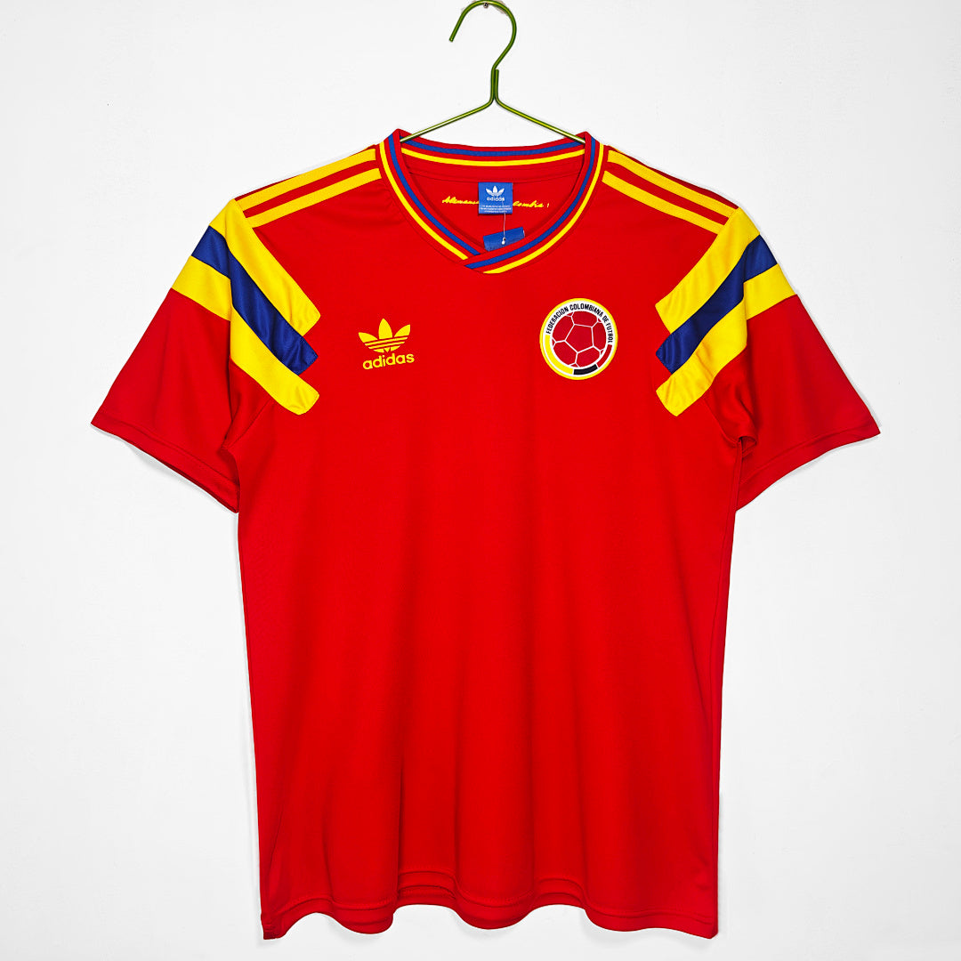 Colombia 1990 Away Red Retro Jersey - Front