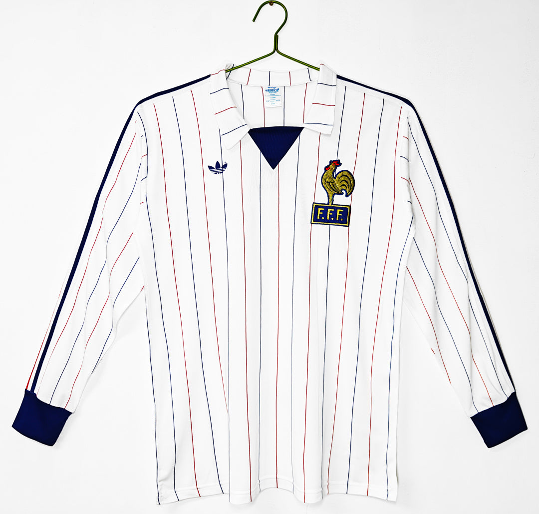 France 1980/82 Away Long Sleeve Retro Jersey - Front