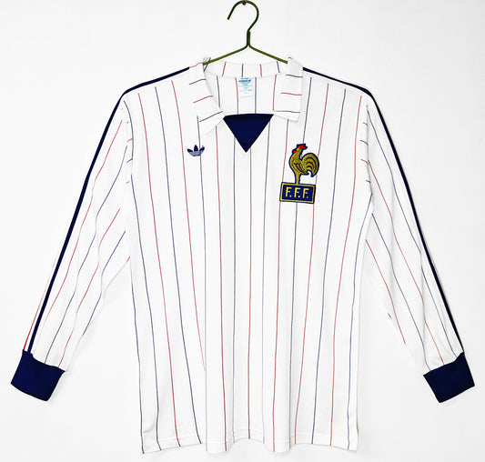 France 1980/82 Away Long Sleeve Retro Jersey - Front