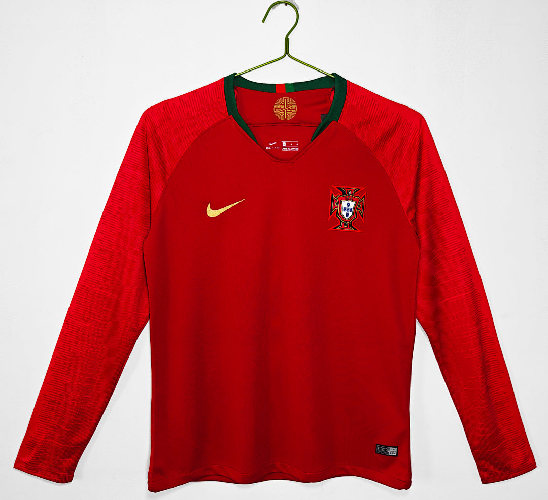Portugal 2018 Home Long Sleeve Retro Jersey - Front