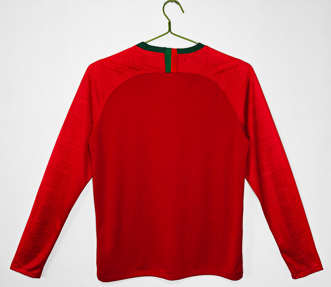 Portugal 2018 Home Long Sleeve Retro Jersey - Back